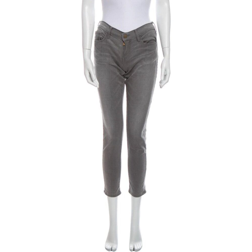 FRAME Denim Le Skinny de Jeanne Mid Rise Skinny Jeans Gray Sz 23/24